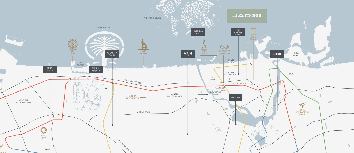 Карта расположения JAD 288 в Jumeirah Garden City, Дубай